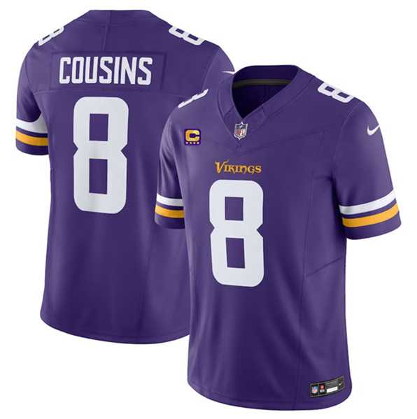 Men & Women & Youth Minnesota Vikings #8 Kirk Cousins Purple 2023 F.U.S.E. With 4-Star C Patch Vapor Untouchable Limited Jersey